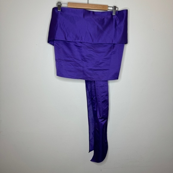 NWT J. Crew Purple Strapless Satin Top Size 14 - Picture 2 of 5